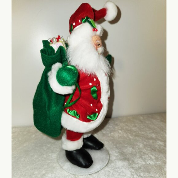 GENUINE ANNALEE RED SANTA CLAUSE, CHRISTMAS COLLECTIBLE FIGURINE 6.5", NEW - Picture 2 of 2